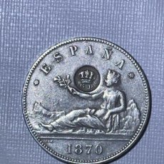Monedas reinos visigodos: 5 PESETAS GP 1870 PLATA