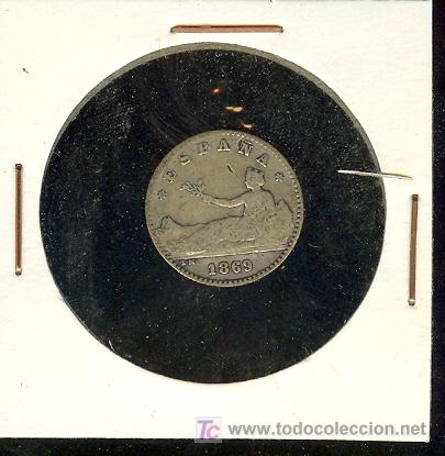 Monedas República: MONEDA 50 CENTIMOS GOBIERNO PROVICIONAL. 1869 - Foto 1 - 23407638