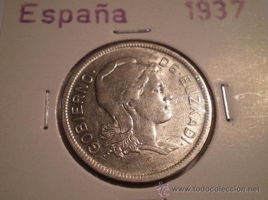 Monedas Rep&uacute;blica: DOS PESETAS DE 1937 MBE - Foto 2