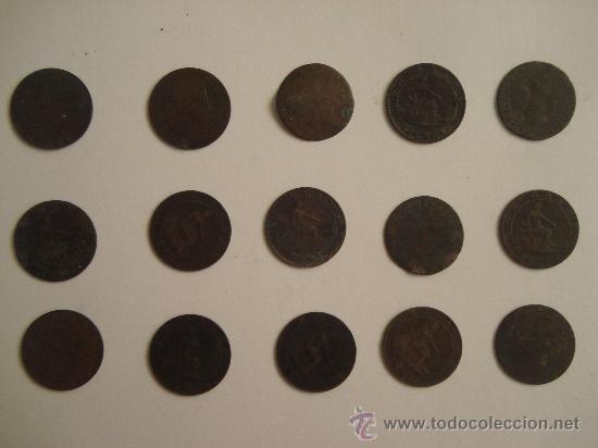 Monedas Rep&uacute;blica: LOTE 15 MONEDAS DE UN CENTIMO 1870 - Foto 1