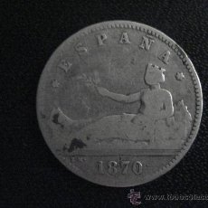 Monedas República: UNA PESETA G PROVISIONAL 1870 SNM ESPAÑA - MONEDA DE PLATA