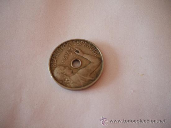 Monedas Rep&uacute;blica: Moneda de 25 centimos Espa&ntilde;a republica 1934 - Foto 1