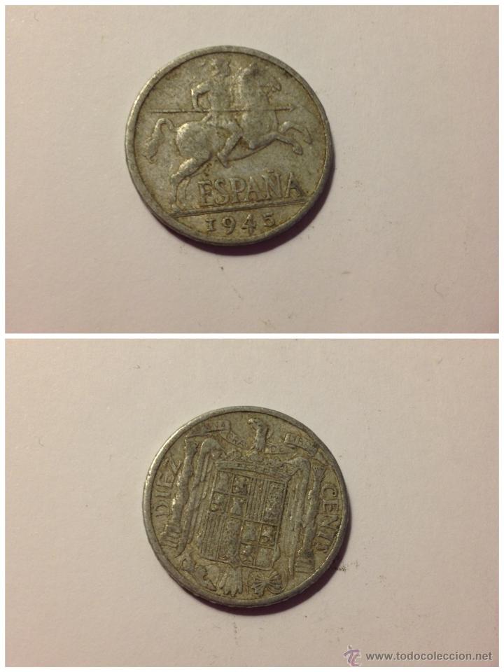 Monedas Rep&uacute;blica: Moneda 1945 - 10 c&eacute;ntimos - Foto 1