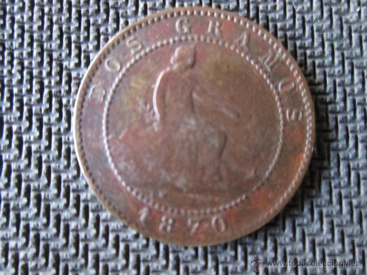 Monedas Rep&uacute;blica: 2 CENTIMOS 1870 GOBIERNO PROVISIONAL - Foto 1