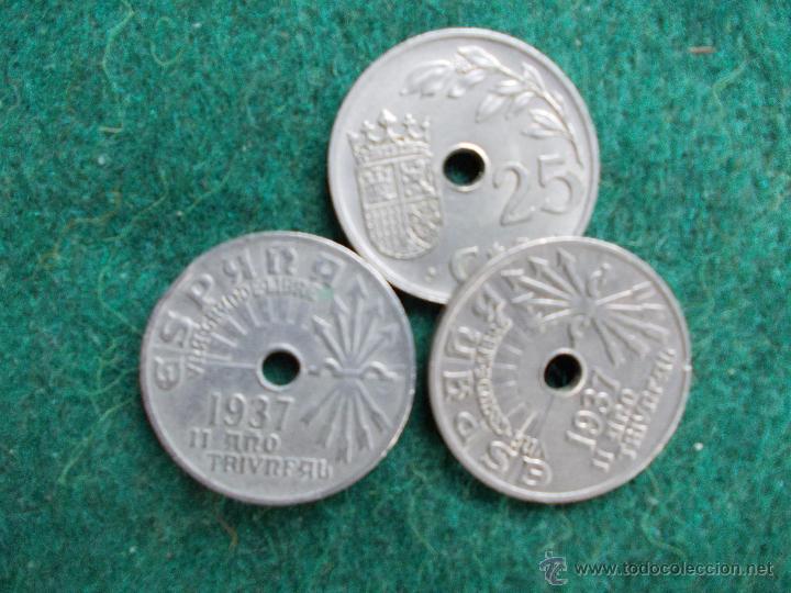 Monedas Rep&uacute;blica: 3 monedas de 1.937 - Foto 1