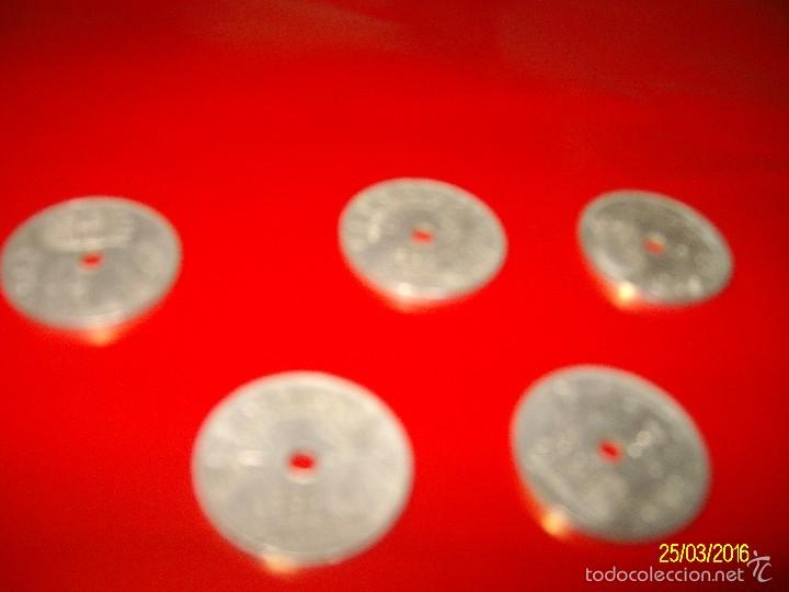 Monedas Rep&uacute;blica: 5 MONEDAS DE 25 CENTIMOS DE 1937 ESPA&Ntilde;A - Foto 1