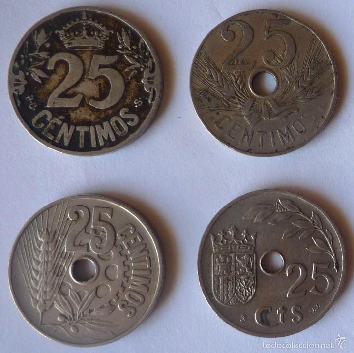 Monedas Rep&uacute;blica: CONJUNTO DE CUATRO MONEDAS DE 25 CENTIMOS - Foto 1