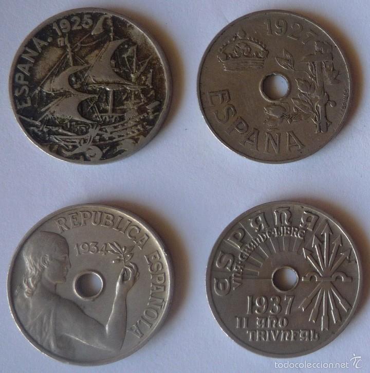 Monedas Rep&uacute;blica: CONJUNTO DE CUATRO MONEDAS DE 25 CENTIMOS - Foto 2