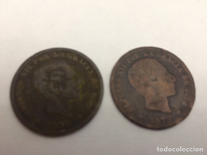 Monedas Rep&uacute;blica: 2 monedas 5 centimos 1879 - Foto 2