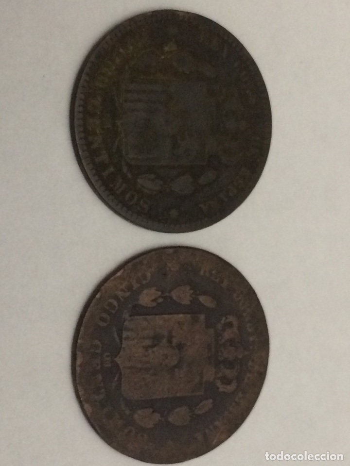 Monedas Rep&uacute;blica: 2 monedas 5 centimos 1879 - Foto 3
