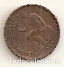 Monedas Rep&uacute;blica: 50 c&eacute;ntimos de 1937. EBC - Foto 1
