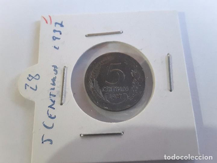 Monedas Rep&uacute;blica: 5 centimos 1937 - Foto 3