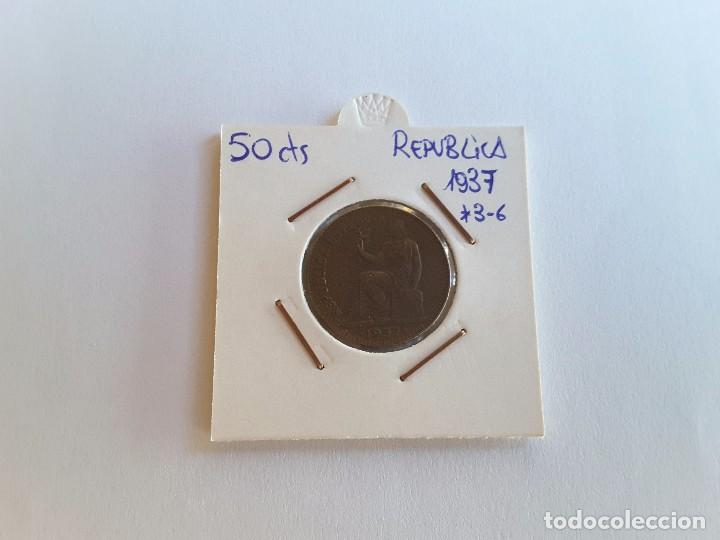 Monedas Rep&uacute;blica: 50 centimos 1937 - Foto 1