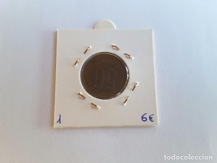 Monedas Rep&uacute;blica: 50 centimos 1937 - Foto 2