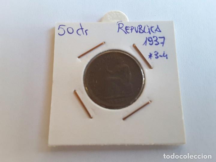 Monedas Rep&uacute;blica: 50 centimos 1937 - Foto 1
