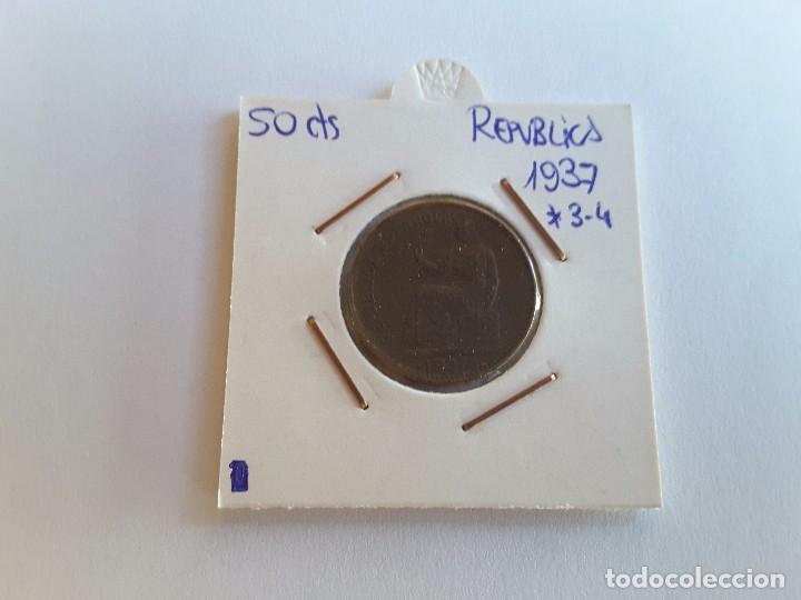 Monedas Rep&uacute;blica: 50 centimos 1937 - Foto 1