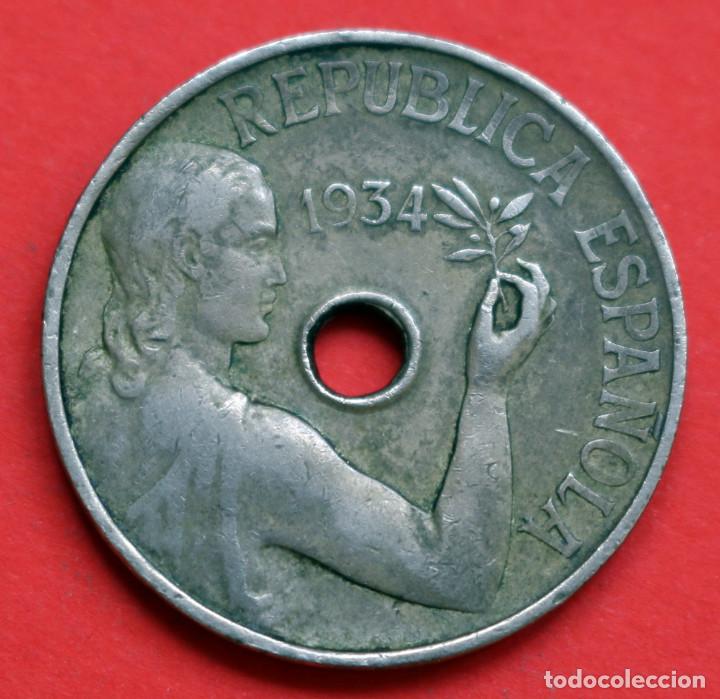 Monedas Rep&uacute;blica: 25 CENTIMOS 1934 II REPUBLICA - Foto 1