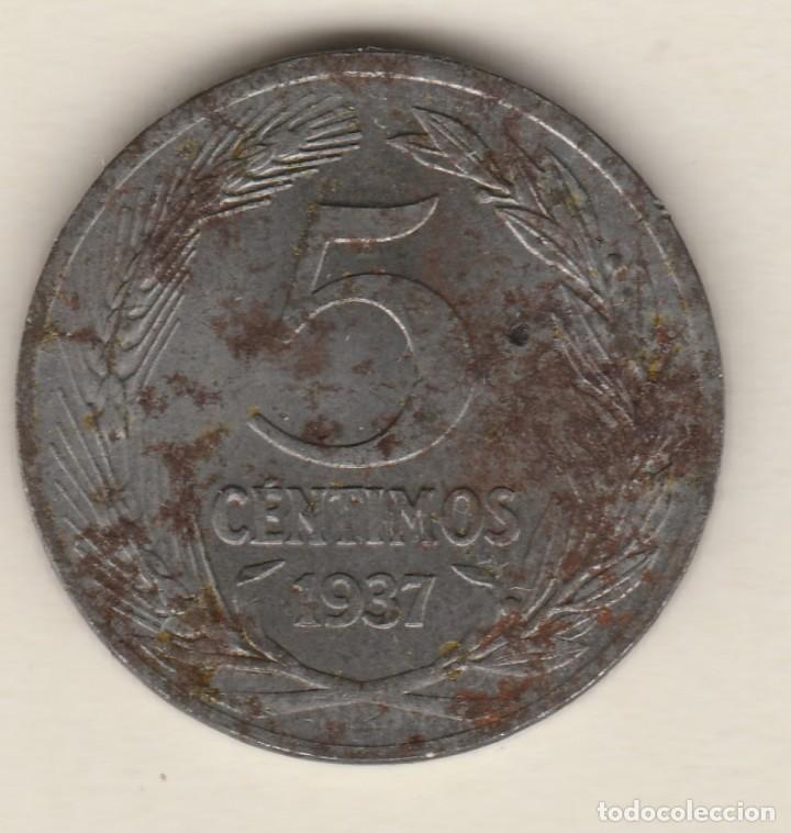 Monedas Rep&uacute;blica: 5 CENTIMOS- 1937 - Foto 2