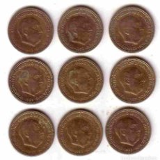 Monedas República: 1 PESETA 1953 FRANCO (LOTE 9 MONEDAS). Lote 100723848