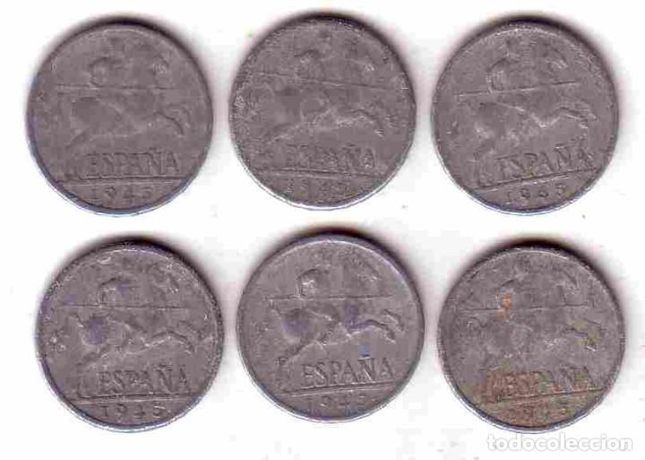 Monedas Rep&uacute;blica: 5 CENTIMOS 1945 (LOTE 6 MONEDAS) - Foto 1