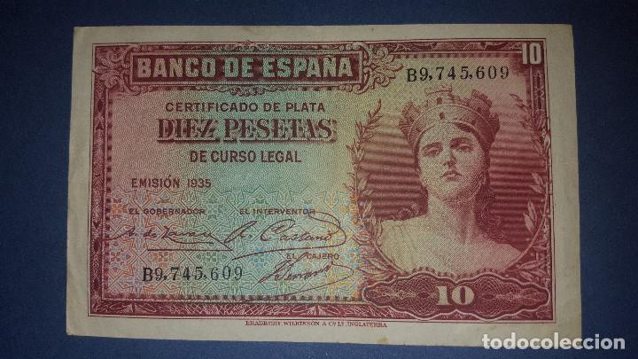Monedas Rep&uacute;blica: 10 Pesetas 1935. EBC - Foto 1
