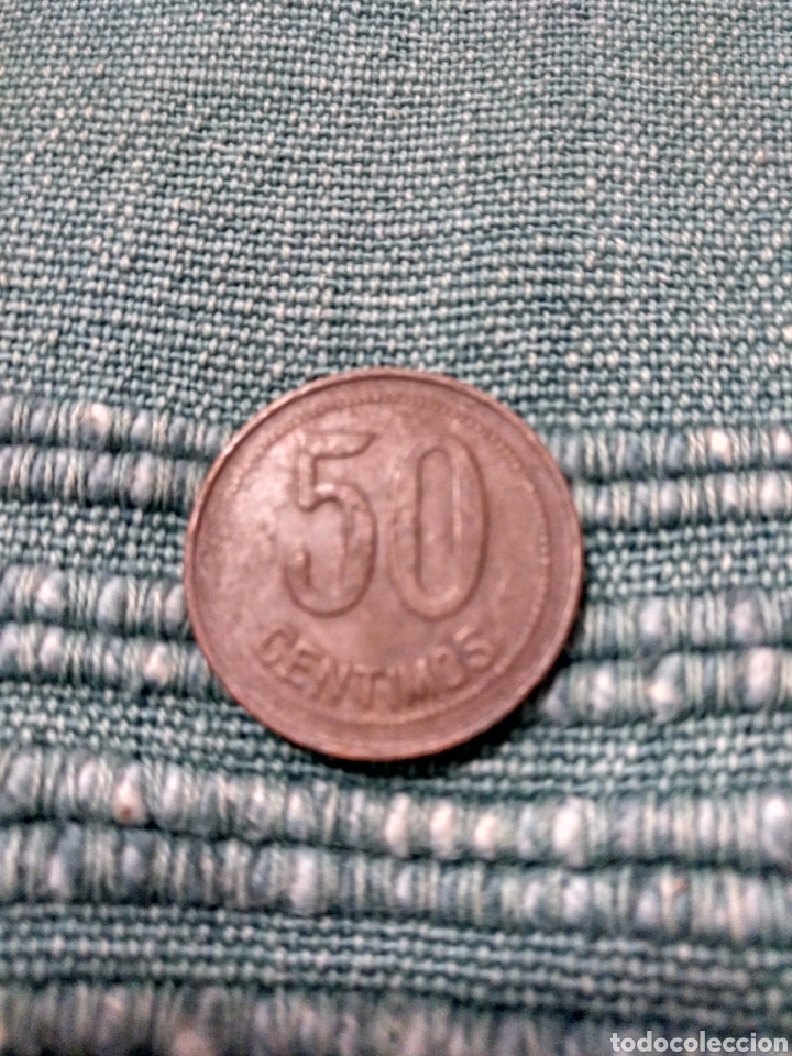 Monedas Rep&uacute;blica: 7- 50 c&eacute;ntimos 1937 estrellas 34 - Foto 2