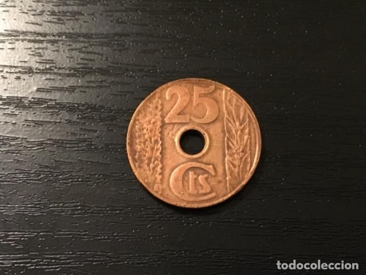 Monedas Rep&uacute;blica: Moneda 25 c&eacute;ntimos Espa&ntilde;a 1938 - Foto 1