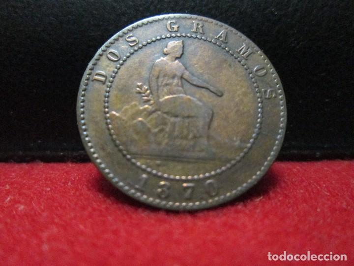 Monedas Rep&uacute;blica: 2 centimos 1870 gobierno provisional - Foto 1