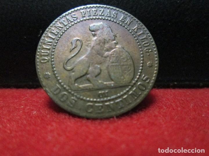 Monedas Rep&uacute;blica: 2 centimos 1870 gobierno provisional - Foto 2
