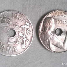 Monedas República: 2 MONEDAS 25 CENTIMOS 1927 ALFONSO XIII Y REPÚBLICA 1934, NIQUEL. Lote 116151578