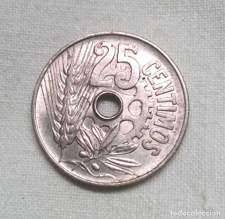 Monedas Rep&uacute;blica: Monedas 25 c&eacute;ntimos Rep&uacute;blica 1934 - Foto 2