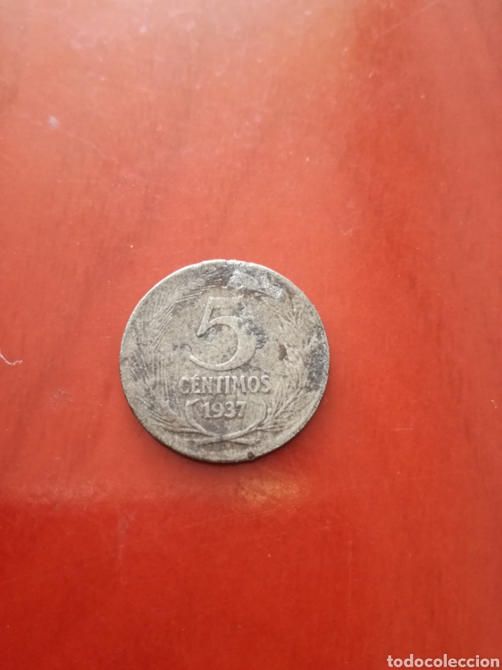 Monedas Rep&uacute;blica: II REPUBLICA 5 C&Eacute;NTIMOS 1937 - Foto 2