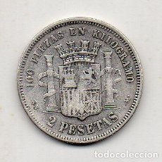 Monedas República: 1ª REPÚBLICA ESPAÑOLA. 2 PESETAS. AÑO 1870 *70. PLATA.. Lote 128013503
