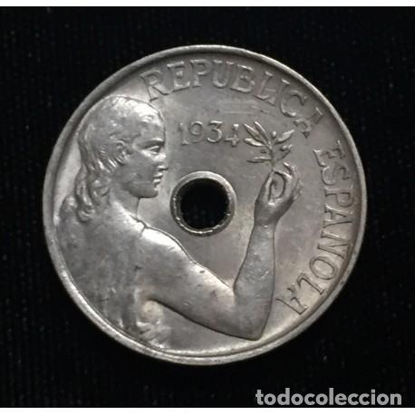 Monedas Rep&uacute;blica: OCHO monedas de 25 ctms, la 2&ordf; republica - Foto 2