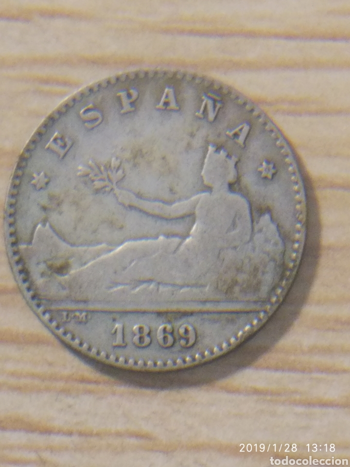 Monedas Rep&uacute;blica: 50 centimos 1869 gobierno provisional - Foto 1