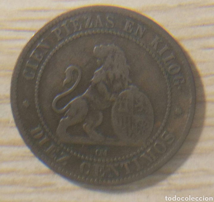 Monedas Rep&uacute;blica: 10 cent&iacute;mos de peseta 1870 - Foto 2