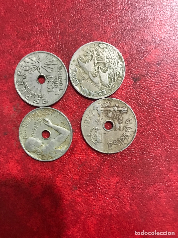 Monedas Rep&uacute;blica: LOTE DE 4 MONEDAS DE LA II REP&Uacute;BLICA - Foto 4