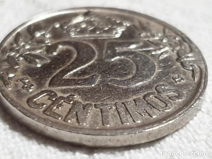 Monedas Rep&uacute;blica: 25 c&eacute;ntimos 1925 - MBC/VF - Foto 3