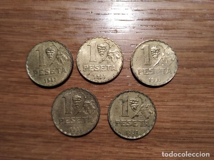 Monedas Rep&uacute;blica: Monedas 1 pta. 1937 - Foto 1