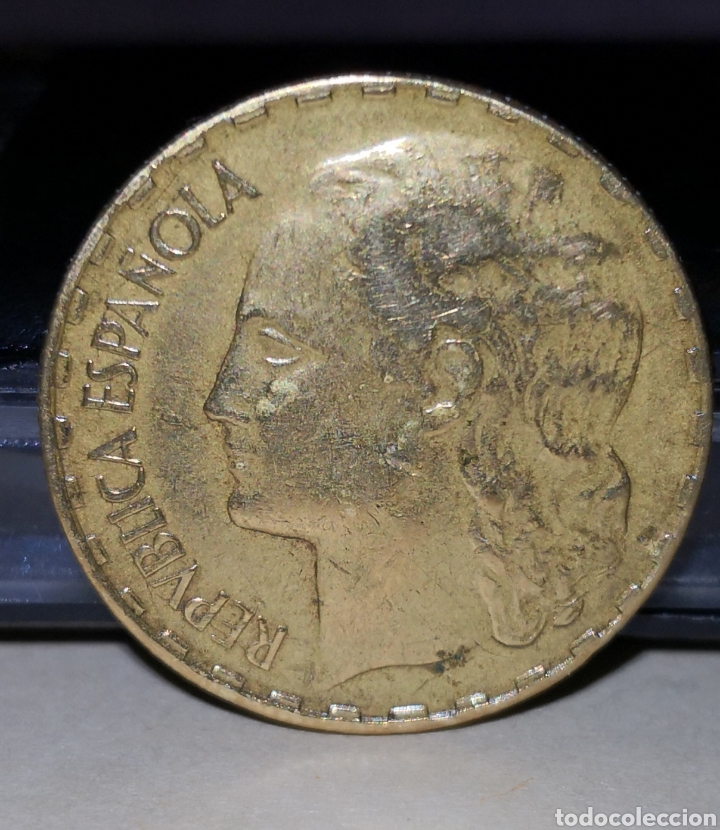 Monedas Rep&uacute;blica: 1937 una peseta - Foto 2