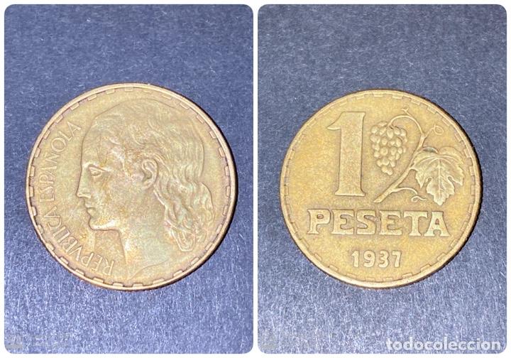 MONEDA. ESPAÑA. 1 PESETA. 1937. VER FOTOS (Numismática - España Modernas y Contemporáneas - República)