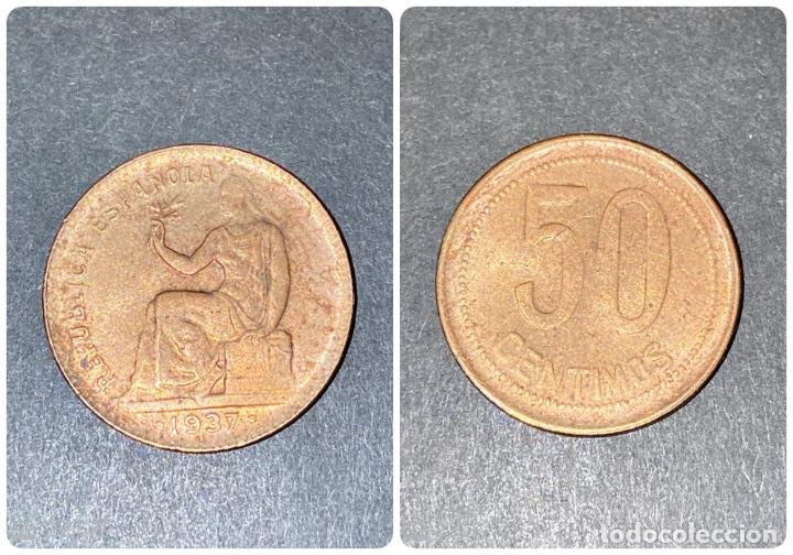 Monedas República: MONEDA. ESPAÑA. 50 CENTIMOS. EBC+. 1937. VER FOTOS - Foto 1 - 198991165