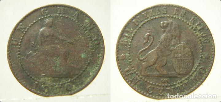 Monedas Rep&uacute;blica: MONEDA DE 1 CENTIMO DE 1870 - Foto 1