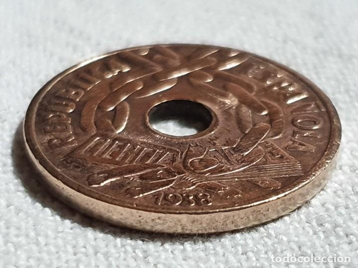 Monedas Rep&uacute;blica: 25 c&eacute;ntimos 1938 - cobre - EBC+/EF+ - Foto 3