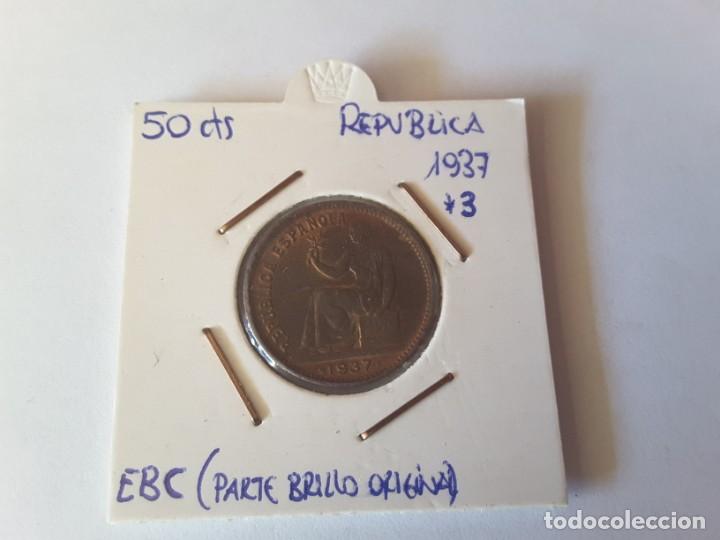 Monedas Rep&uacute;blica: 50 c&eacute;ntimos Rep&uacute;blica Espa&ntilde;ola - Foto 1