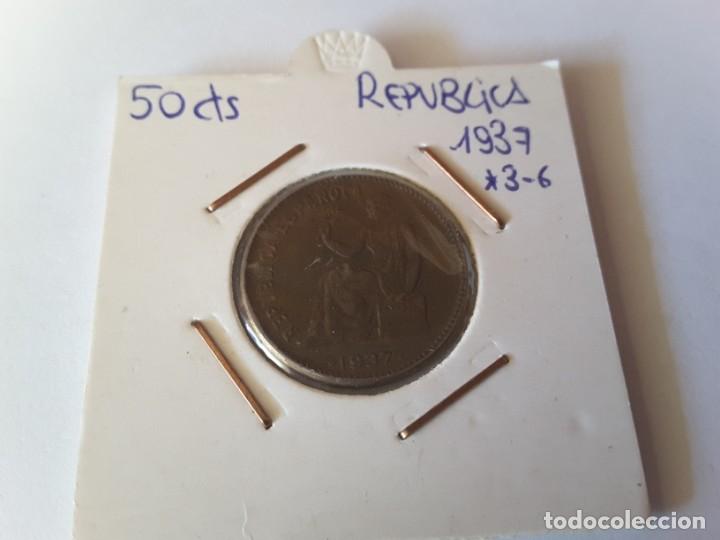 Monedas Rep&uacute;blica: 50 c&eacute;ntimos Rep&uacute;blica Espa&ntilde;ola - Foto 1