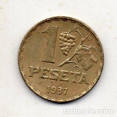 Monedas República: REPÚBLICA ESPAÑOLA. 1 PESETA. AÑO 1937.. Lote 208134123