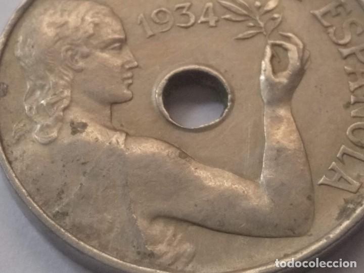 Monedas Rep&uacute;blica: 25 centimos 1934 BC+ - Foto 3