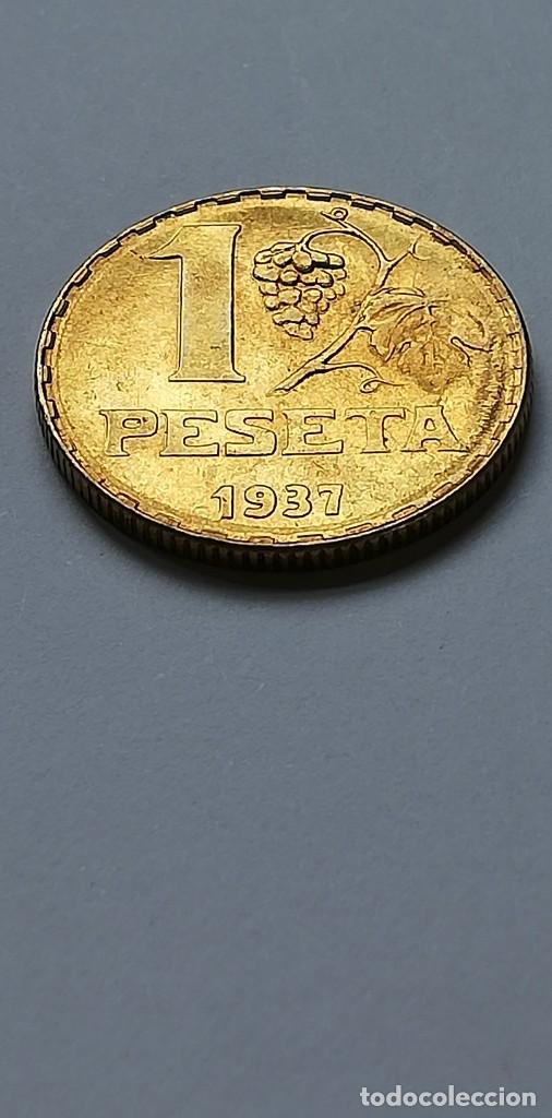 Monedas Rep&uacute;blica: MONEDA 1 PESETA 1937 - Foto 2