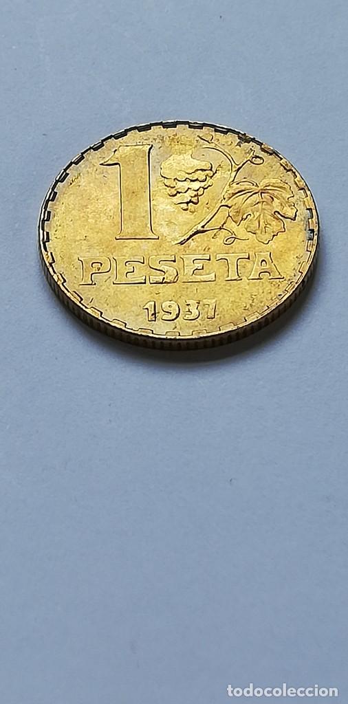 Monedas Rep&uacute;blica: MONEDA 1 PESETA 1937 - Foto 2